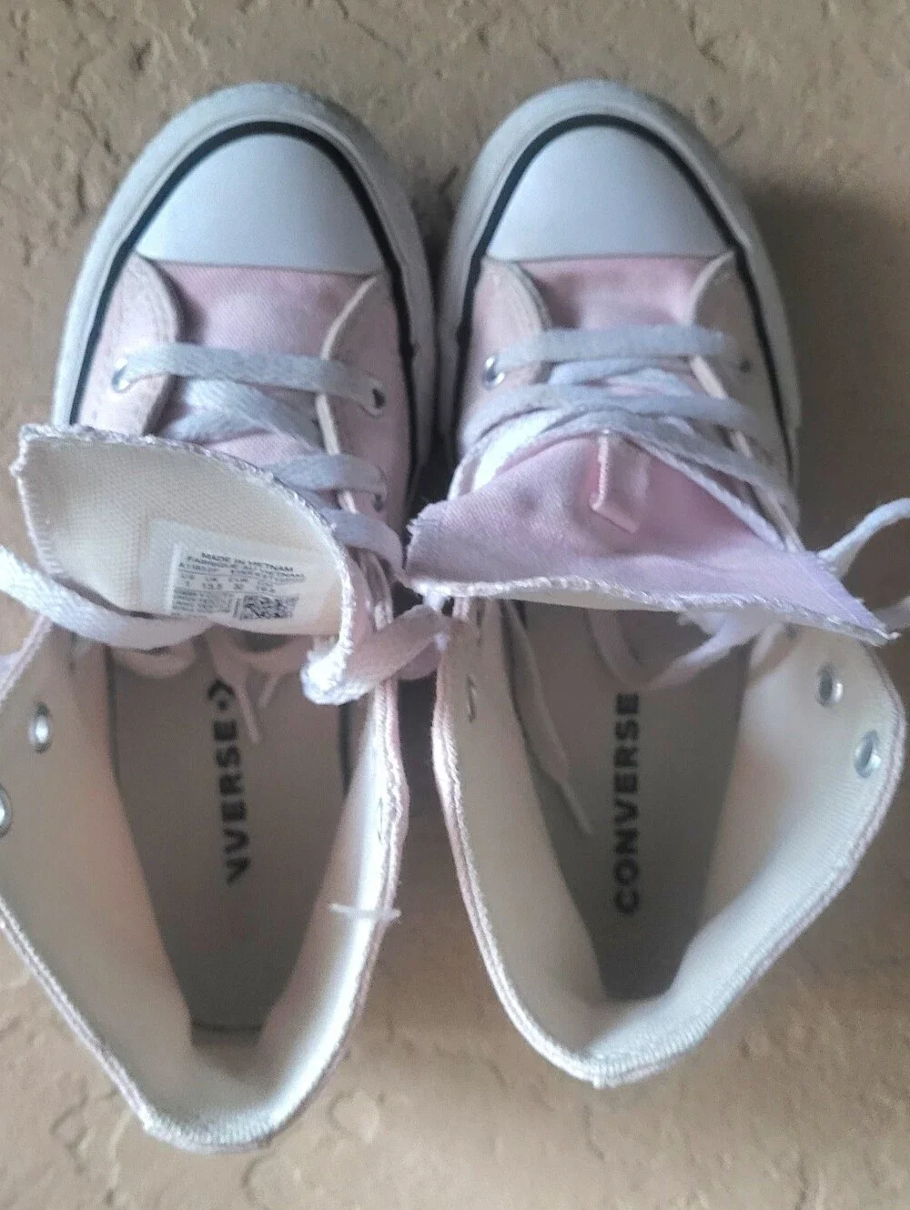 Size 1 Converse Chuck Taylor Lift Platform High Top Pink Kid Sneakers A11832F